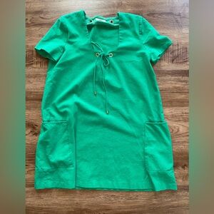 Ba&Sh Casual Short Kelly Green Jacob  Shift Dress Cotton Blend  Size 3 (large)